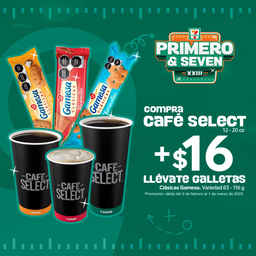 Compra Café Select de 12, 16 o 20 onzas y más 16 pesos llévate Galletas Clásicas Gamesa