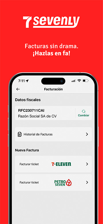 Factura en fa con Sevenly.